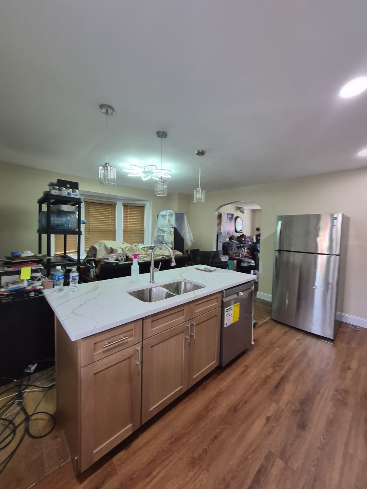 Kitchen after renovation — new cabinets and countertop